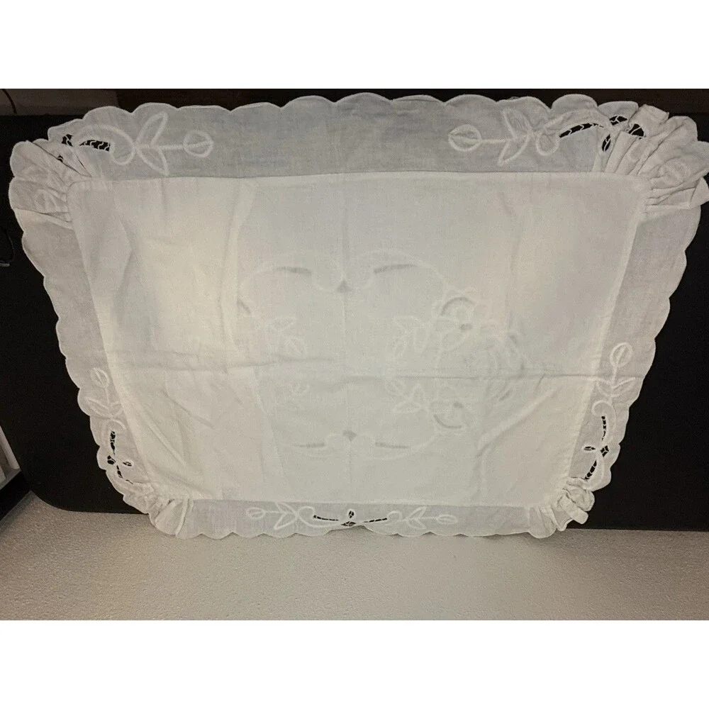 Vintage Gorgeous Euro French Hand Embroidered Pillow Sham 26x19